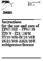 Refrigeradores Zanussi 10R-ZB21 Manual de instrucciones