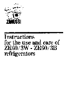Refrigeradores Zanussi 3W - ZR60/3B Manual de instrucciones