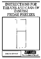 Congelador Zanussi 51FF Manual de instrucciones